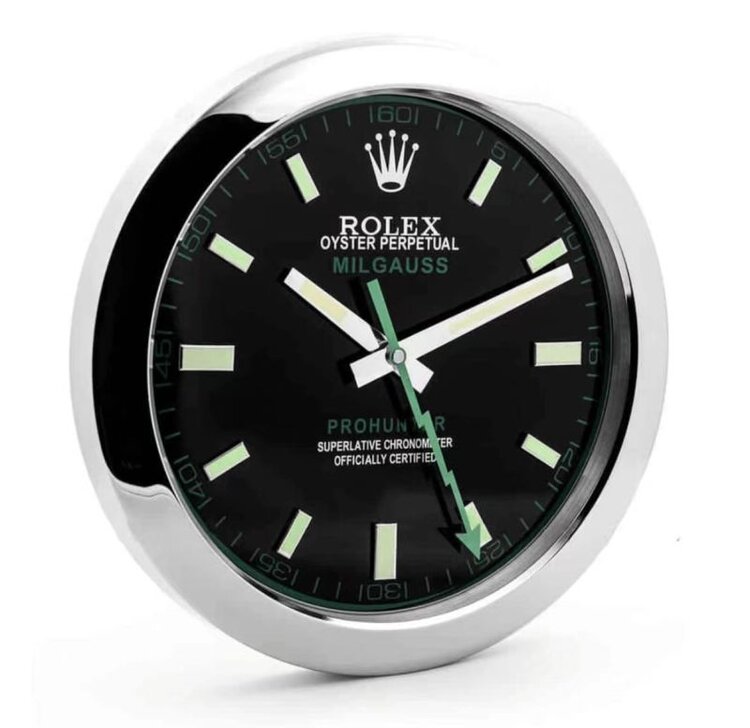 Rolex Milgauss Black & Green Wall Clock - QualitySwissReplica