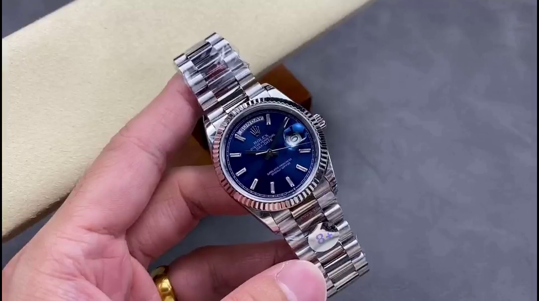 Rolex Day Date White Gold 36 Blue Diamond Dial m128239 0069 - QualitySwissReplica