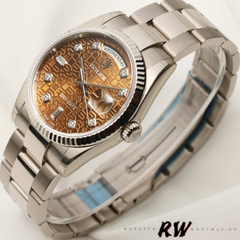 Rolex Day-Date 118239 White Gold Jubilee Chocolate Brown Dial 36mm Unisex Replica Watch - QualitySwissReplica