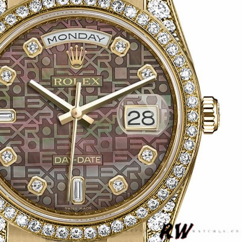 Rolex Day-Date 118388 MOP Jubilee Diamond Dial 36mm Unisex Replica Watch - QualitySwissReplica