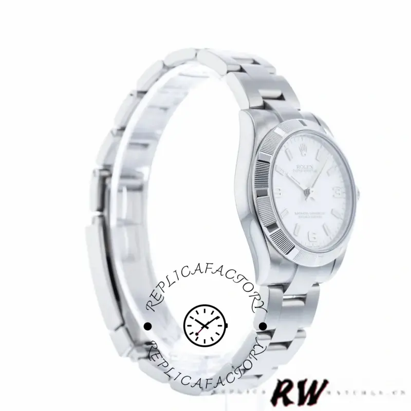 Rolex Oyster Perpetual 177210 Stainless Steel White Dial 31mm Lady Replica Watch - QualitySwissReplica