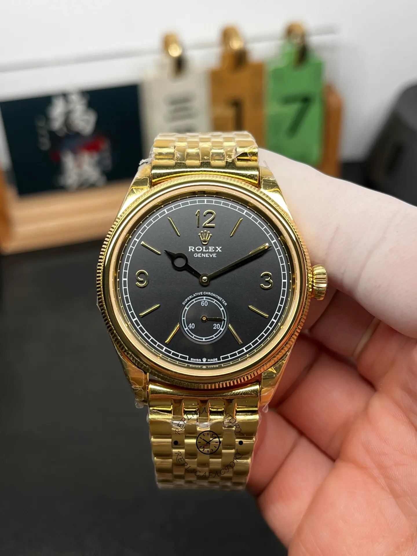 1:1 Clone Rolex 1908 52508 0007 Black Dial Settimo Bracelet - QualitySwissReplica