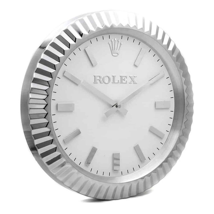 Rolex Presidential Silver & White Wall Clock - QualitySwissReplica