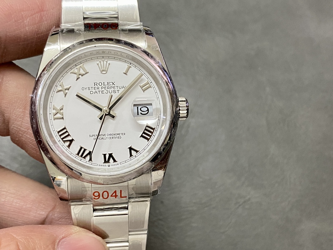 Rolex Datejust m126200 0008 White Roman Dial Stainless Steel 36MM Unisex Replica Watch - QualitySwissReplica