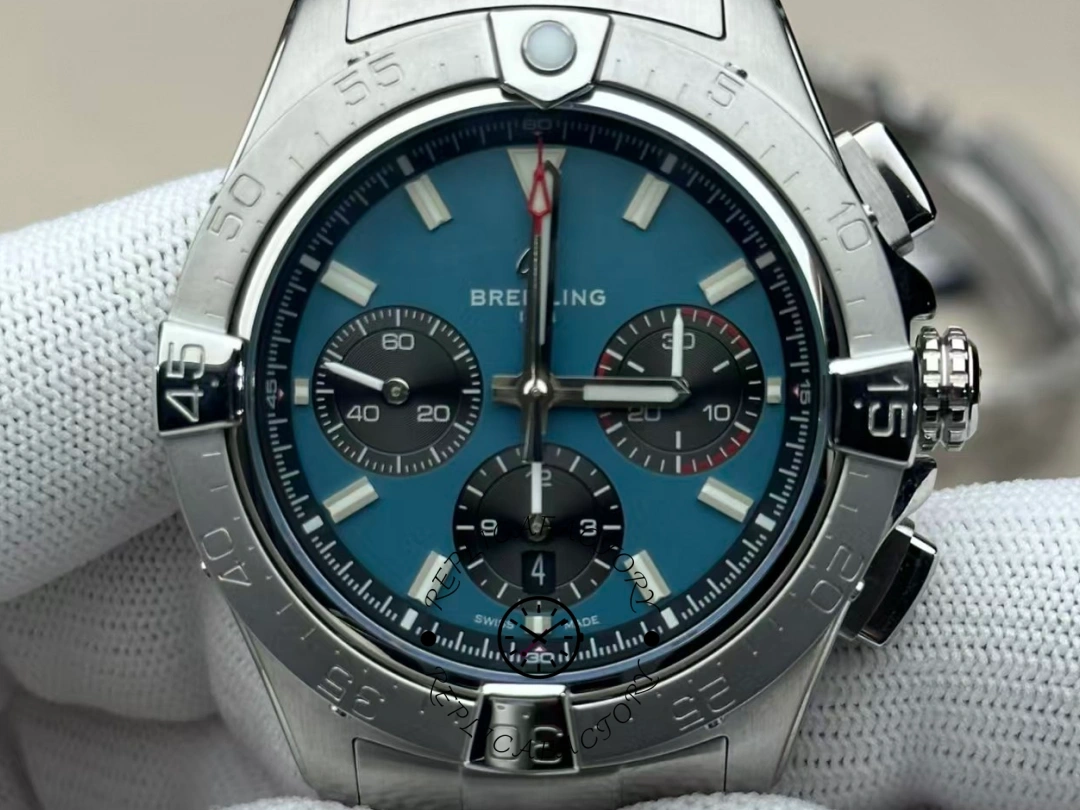 Breitling Avenger B01 Chronograph 44 AB0147101C1A1 Replica Stainless Steel Blue Dial - QualitySwissReplica