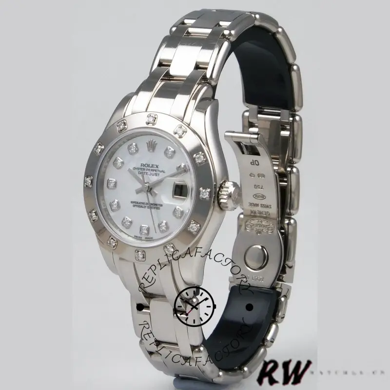 Rolex Pearlmaster 80319 MOP Diamond Dial 29MM Lady Replica Watch - QualitySwissReplica
