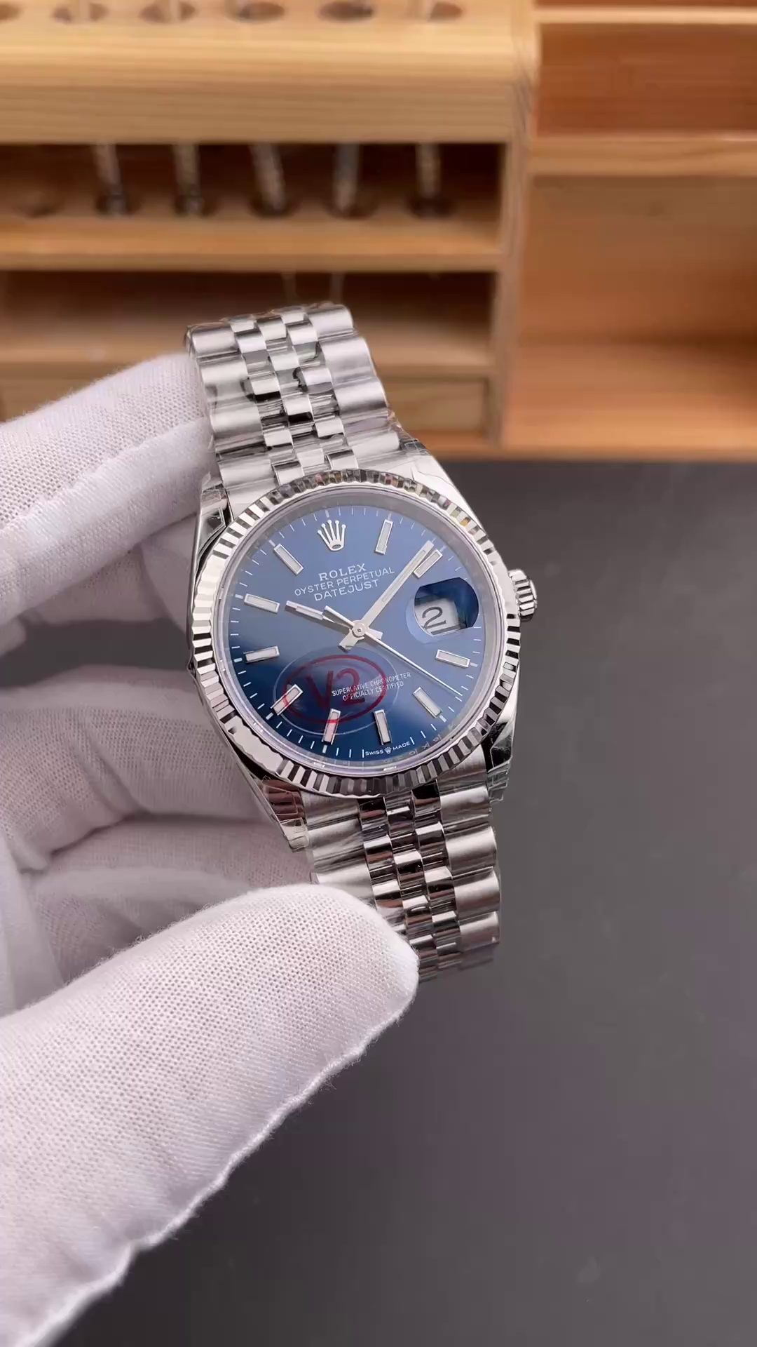 Rolex Datejust 126234 Blue Index Dial Fluted Bezel 36MM Unisex Replica Watch - QualitySwissReplica