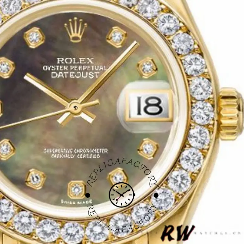 Rolex Pearlmaster 80298 Yellow Gold MOP Dial 29MM Lady Replica Watch - QualitySwissReplica