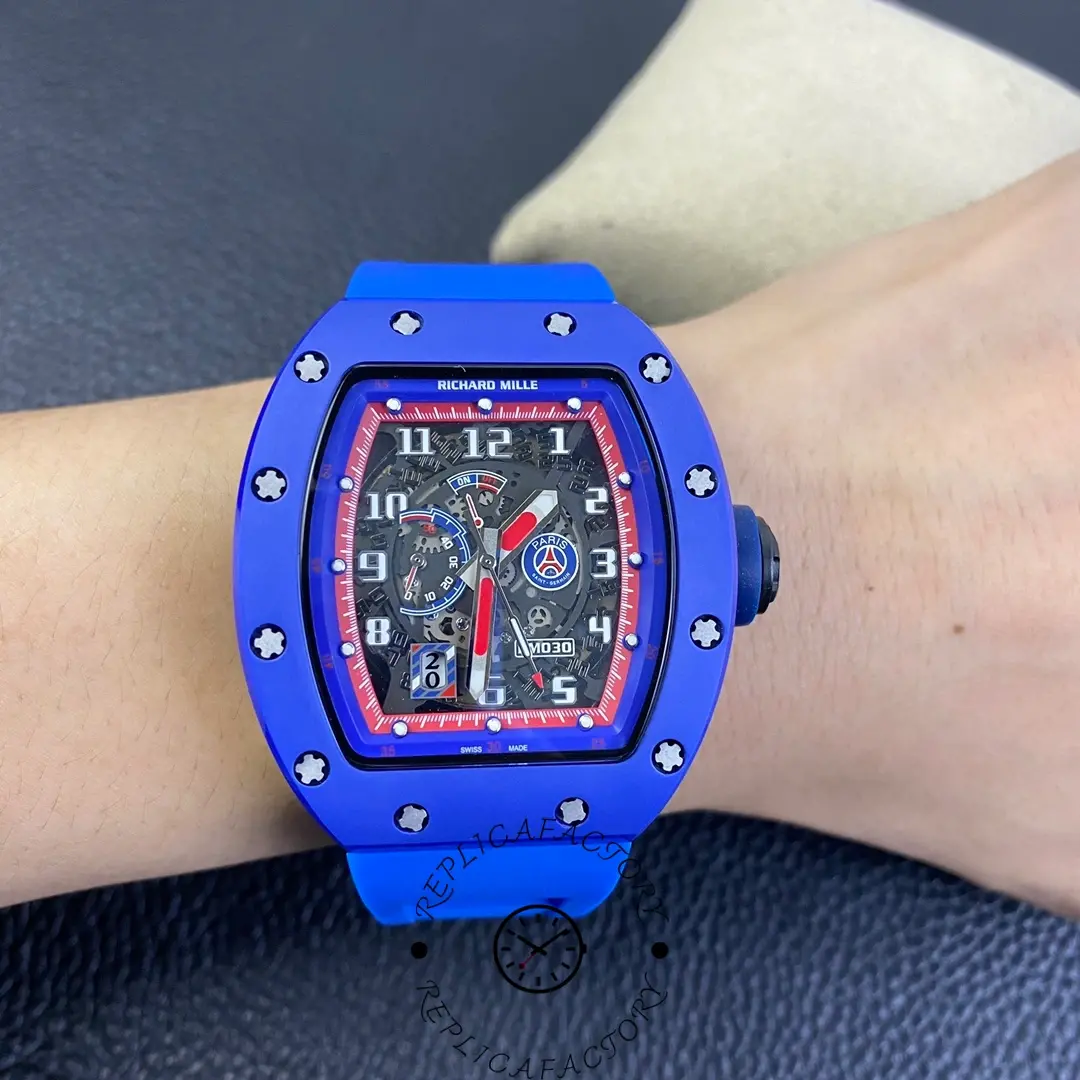 Richard Mille RM 030 PSG 1:1 Clone Blue Ceramic Watch - QualitySwissReplica