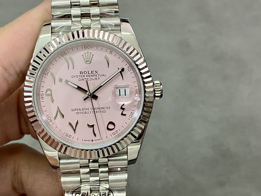 Rolex Datejust Middle Eastern Digital Pink Dial Fluted Bezel M126234 - QualitySwissReplica