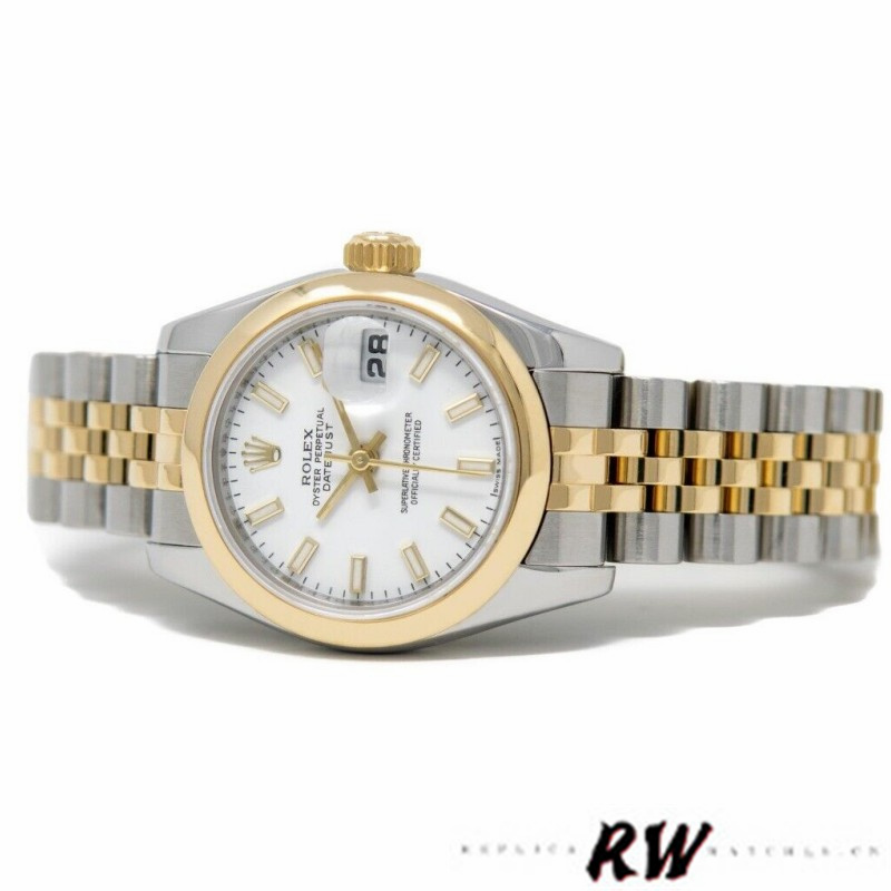 Rolex Datejust 179163 White Index Dial Domed Dezel 26MM Lady Replica Watch - QualitySwissReplica