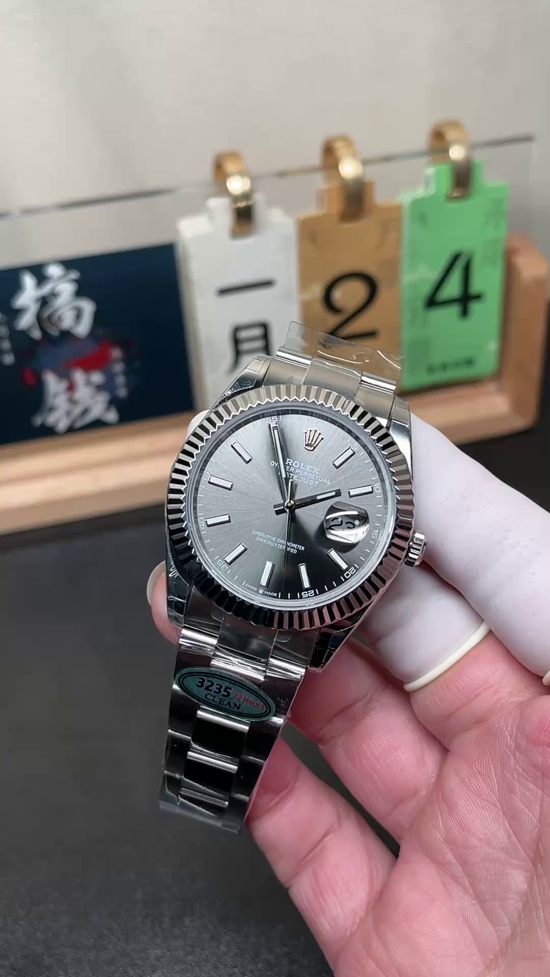 Rolex Datejust 41 White Gold Fluted Bezel Slate Dial Oyster M126334 0013 Men's Watch - QualitySwissReplica