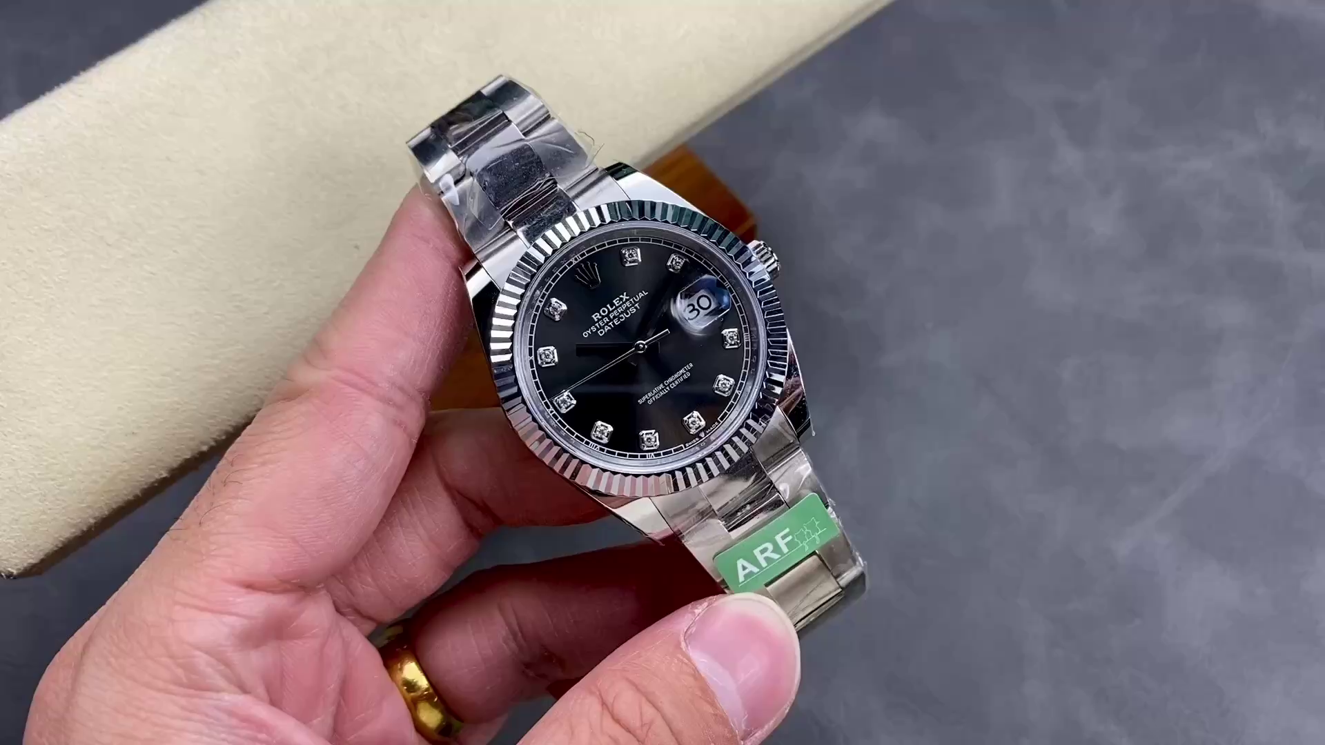 Rolex Datejust m126334 0005 Fluted Bezel Dark Rhodium Grey Dial 41MM Mens Replica Watch - QualitySwissReplica