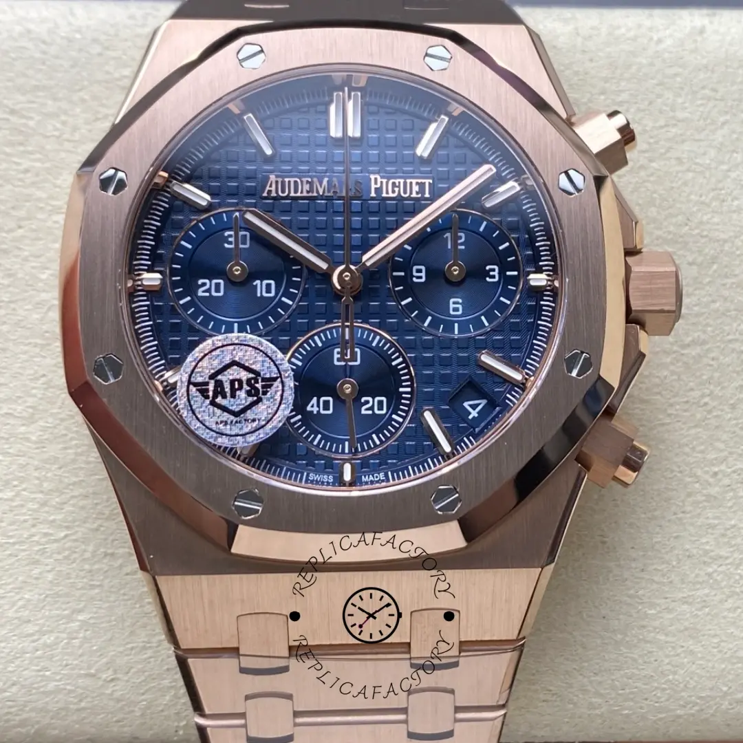 AP Royal Oak 26240OR.OO.1320OR.01 Full Rose Gold Replica 41mm Blue Dial - QualitySwissReplica