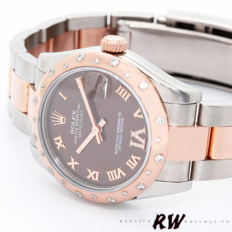 Rolex Datejust 178341 Chocolate Brown Roman Numeral Dial 31MM Lady Replica Watch - QualitySwissReplica