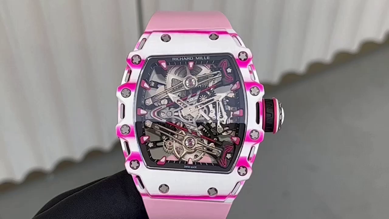 Richard Mille RM 38 02 Bubba Watson Tourbillon Pink Rubber Strap - QualitySwissReplica