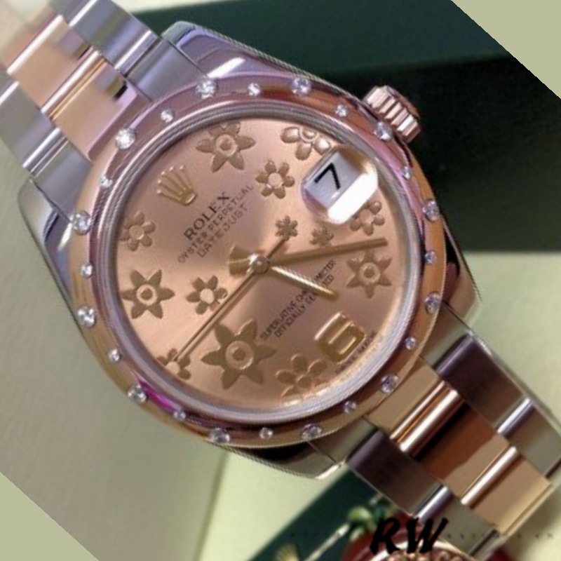 Rolex Datejust 178341 Everose Gold Pink Floral Dial 31MM Lady Replica Watch - QualitySwissReplica