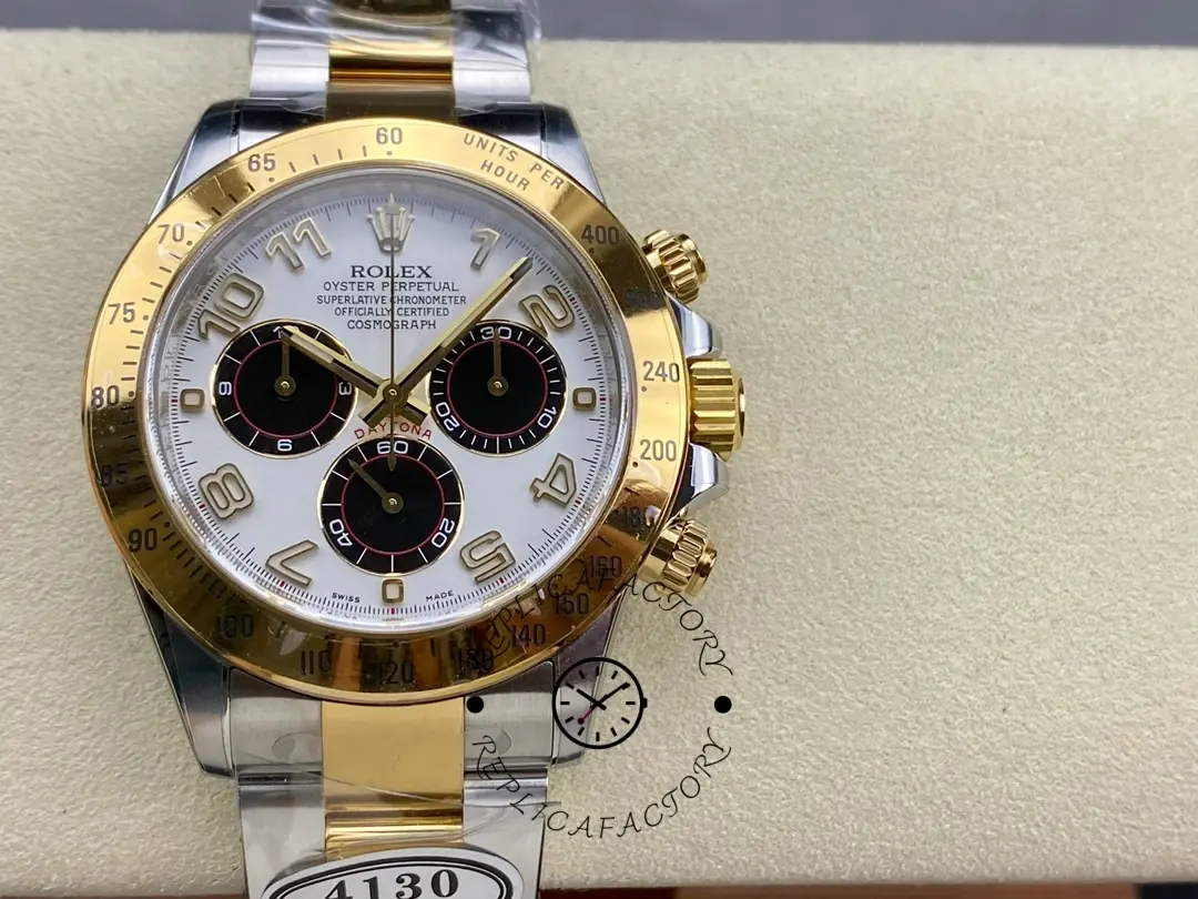 Rolex Daytona 116523 White Arabic Panda Dial 40mm Mens Replica Watch - QualitySwissReplica