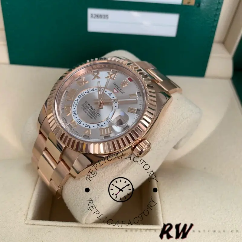 Rolex Sky-Dweller 326935 Sundust Roman Numeral Dial 42mm Mens Replica Watch - QualitySwissReplica