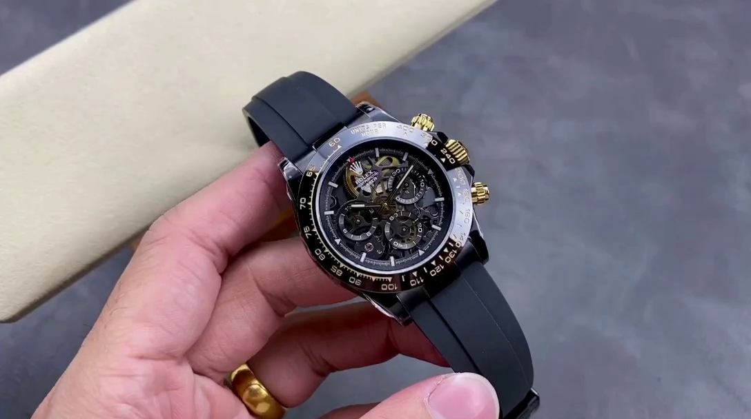 Rolex Daytona Blaken Black 1:1 Mirror Skeleton Dial 40mm Men's Watch - QualitySwissReplica