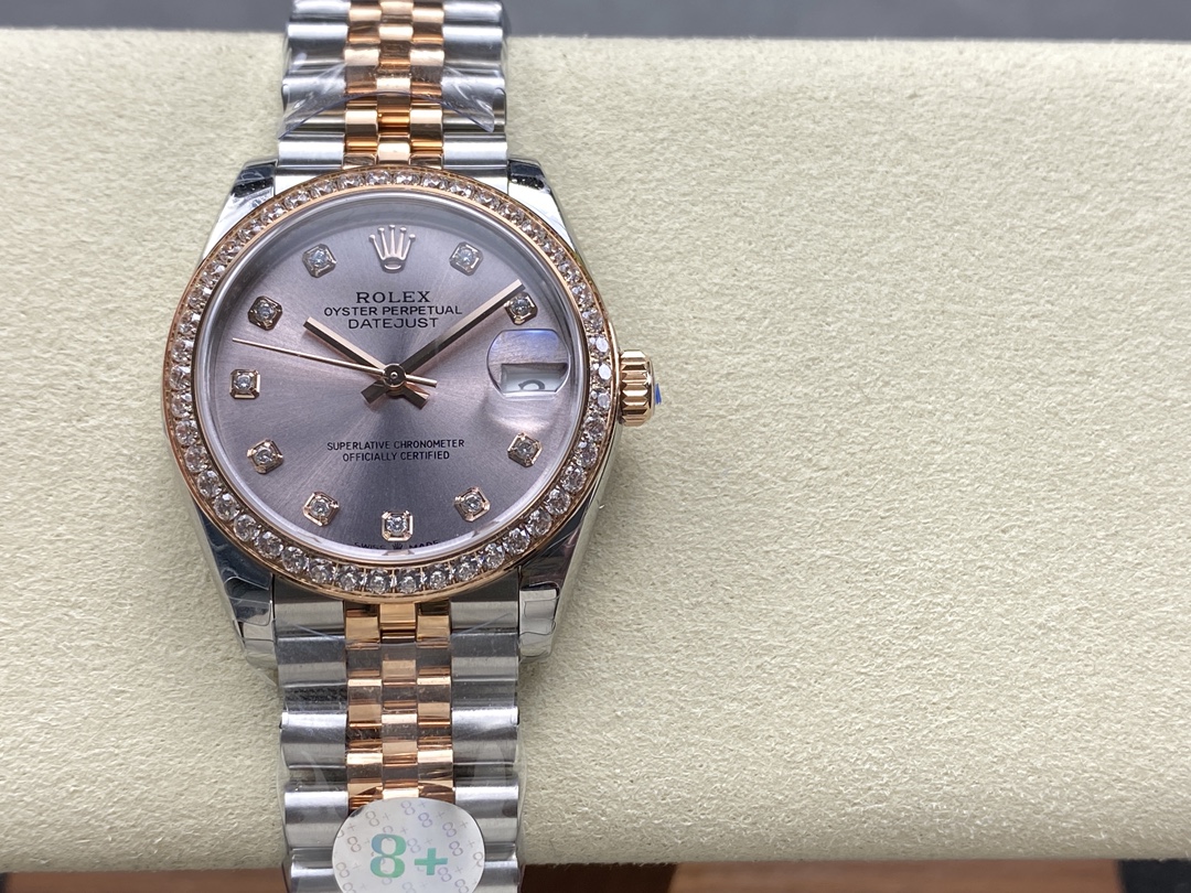 Rolex Datejust 31mm Stainless Steel and Rose Gold 278381RBR 0024 Rose Diamond Jubilee - QualitySwissReplica