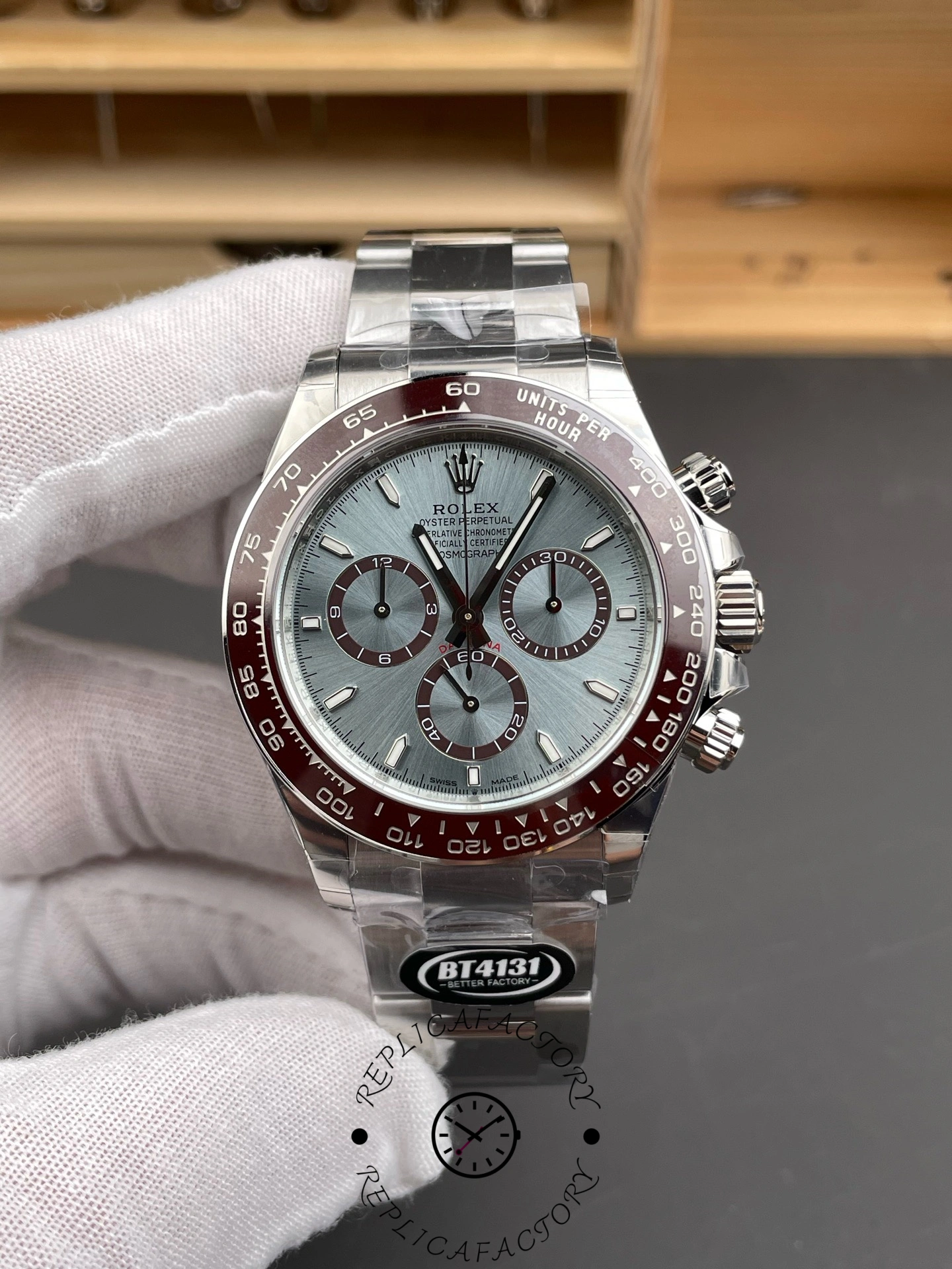 Rolex Platinum Cosmograph Daytona Ice Blue Index Dial Oyster Bracelet 126506 0001 - QualitySwissReplica
