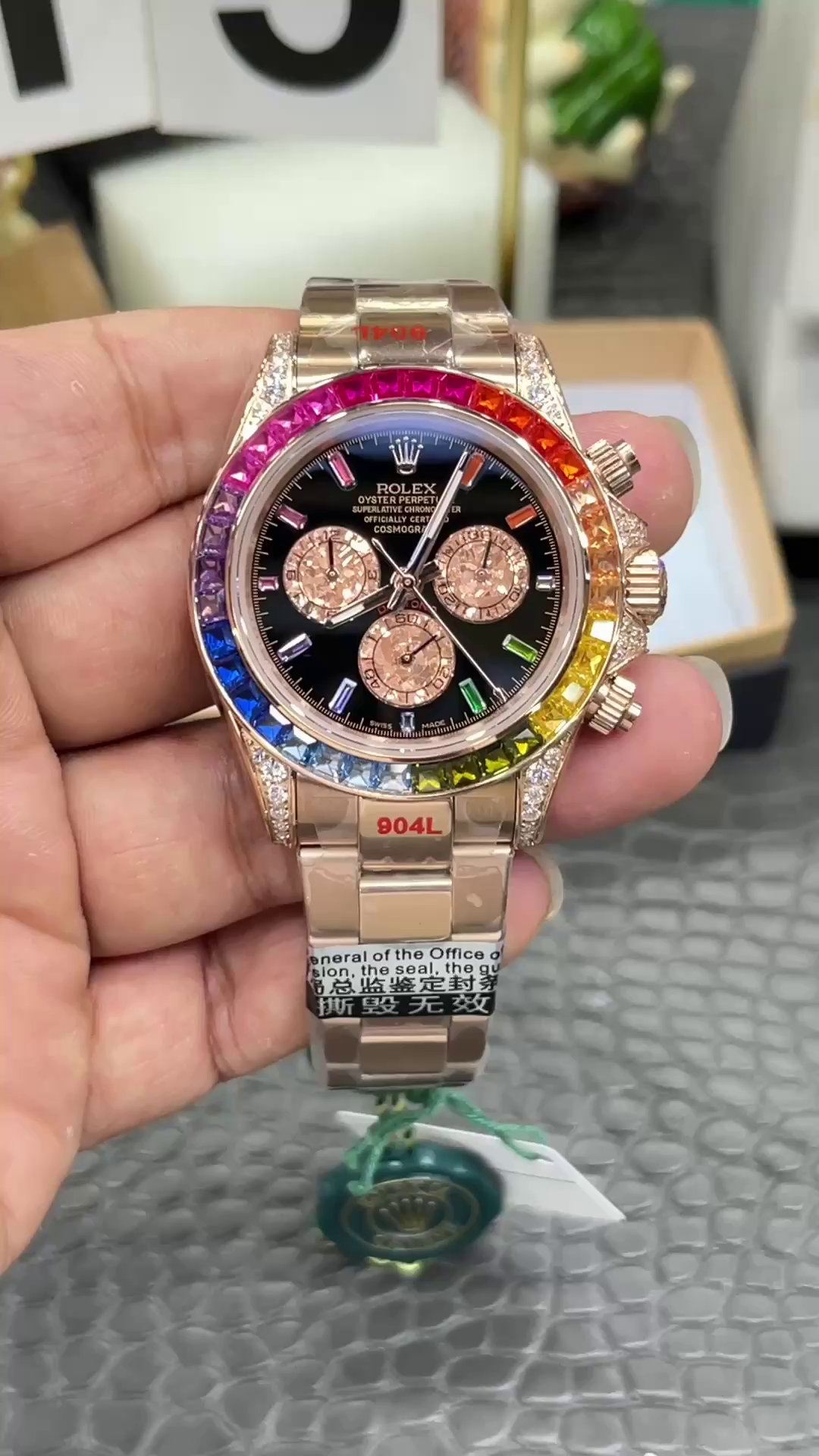 Rolex Cosmograph Daytona 40mm Black Sapphire Rainbow Dial 116595RBOW - QualitySwissReplica