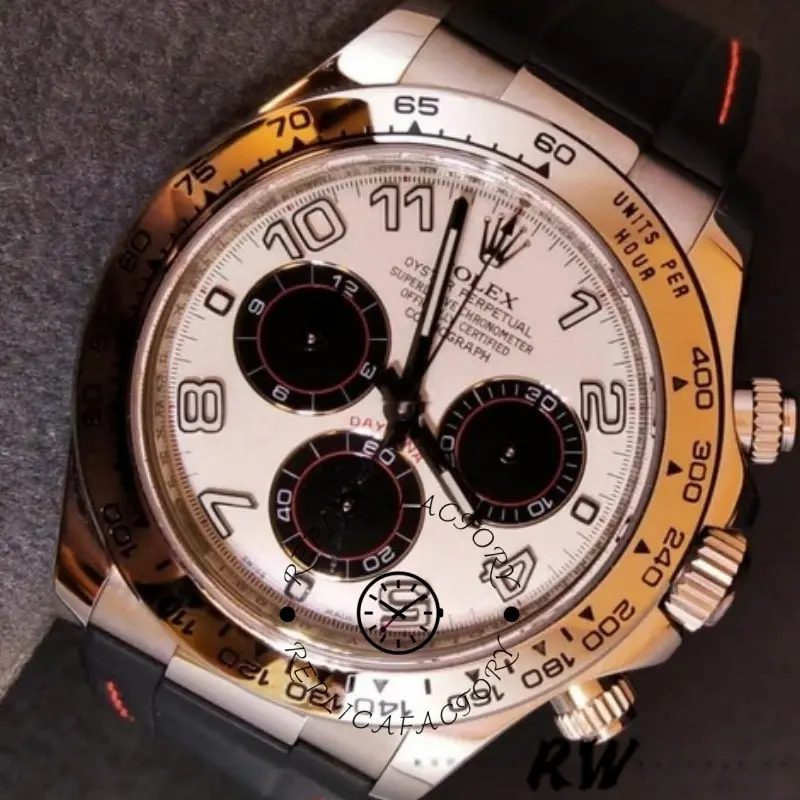 Rolex Daytona 116519 Panda Dial Black Rubber Strap 40mm Mens Replica Watch - QualitySwissReplica