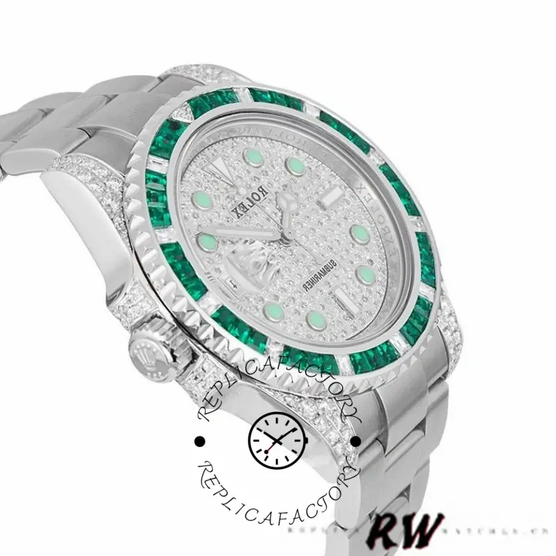 Rolex Submariner Date 116610LN Custom Diamond Stainless Steel 40MM Mens Replica Watch - QualitySwissReplica