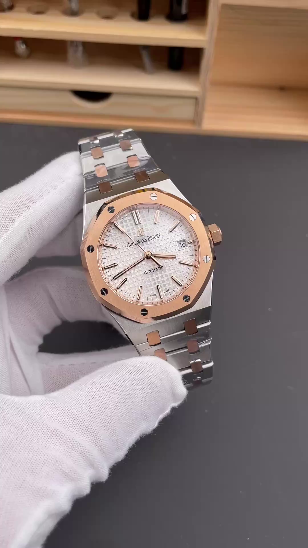 AP Royal Oak 37mm Two-Tone 15450SR.OO.1256SR.01 1:1 Clone Women's Watch - QualitySwissReplica