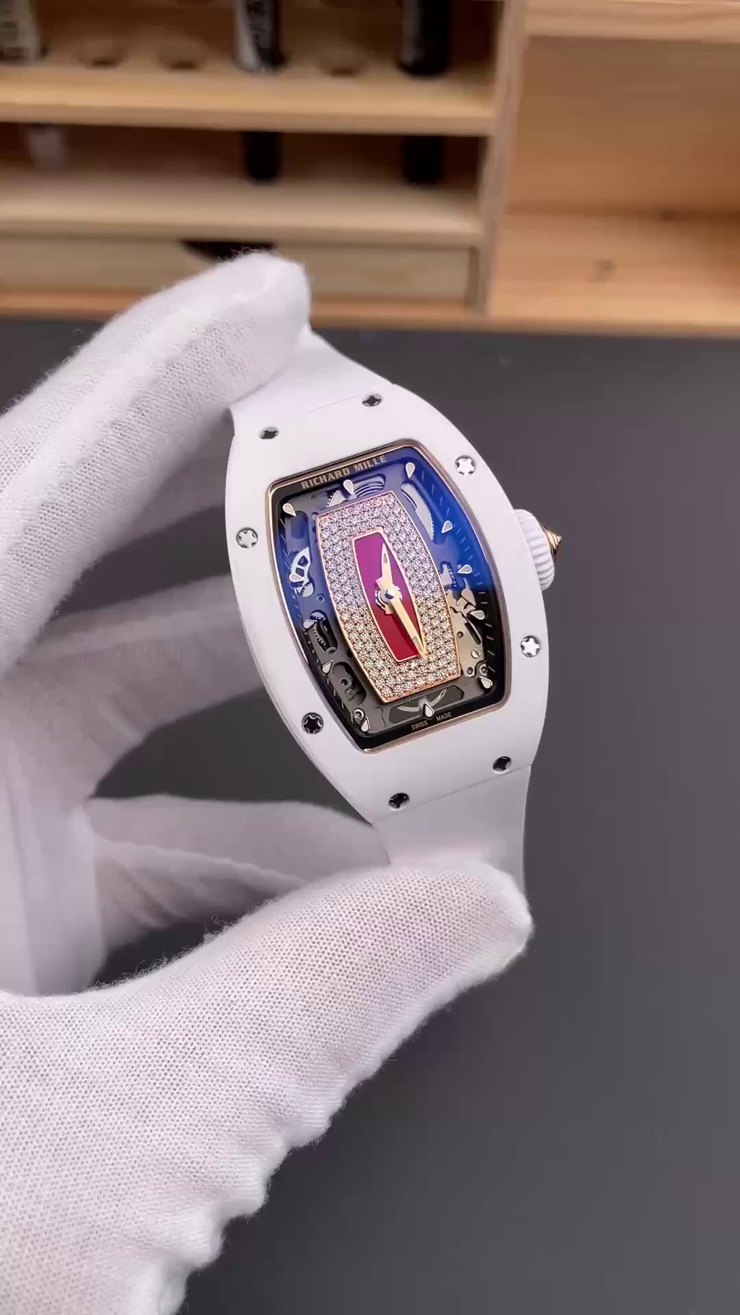 1:1 Clone Richard Mille RM 07 RM07-01 White Gold Skeletonized - QualitySwissReplica