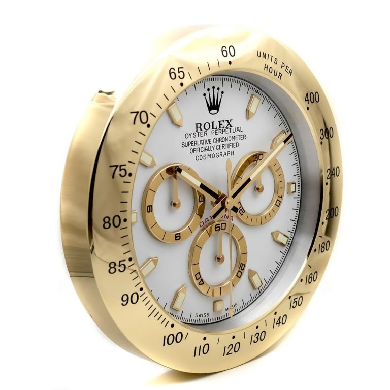 Rolex Daytona Gold & White Wall clock - QualitySwissReplica