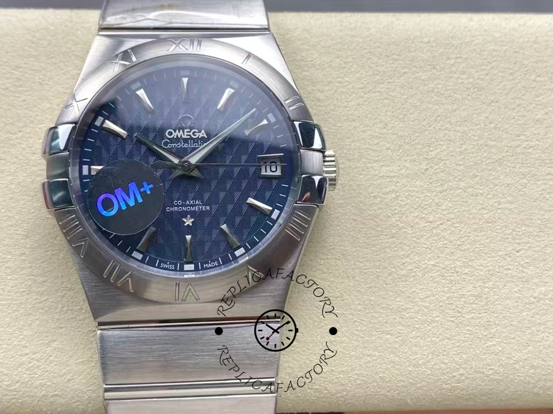 Omega Constellation 123.10.38.21.03.001 38mm Replica Men's Luxury Blue Watch - QualitySwissReplica