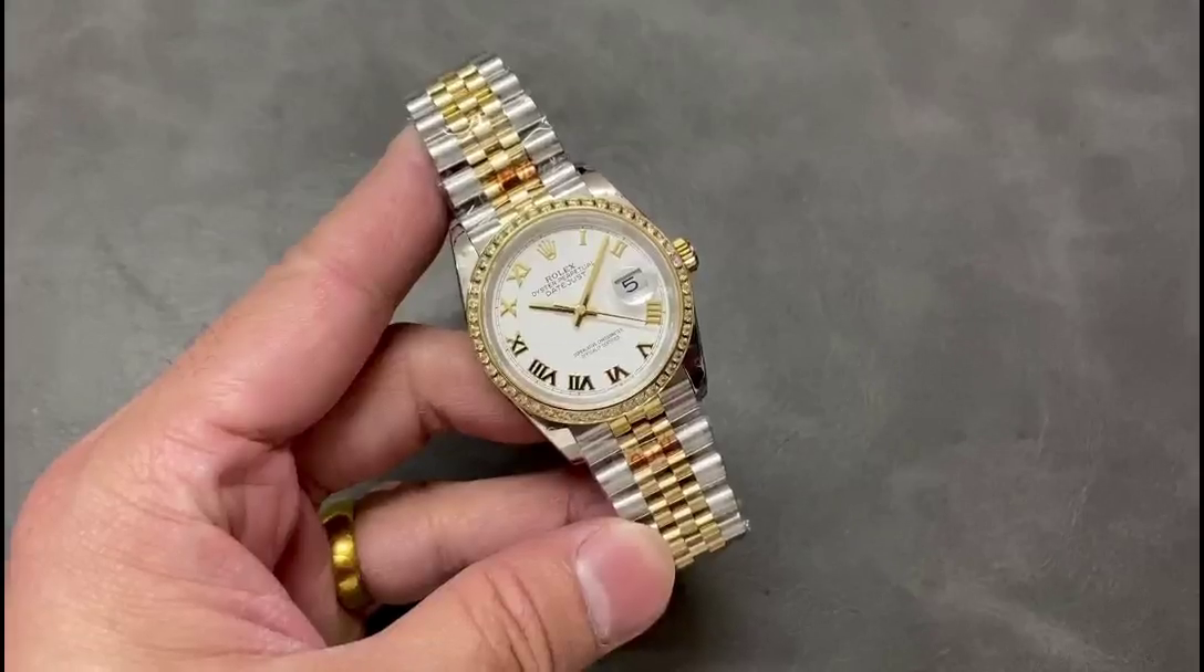 Rolex Datejust 36 Yellow Gold & Diamonds White Roman Dial M126283RBR 0015 Women's Watch - QualitySwissReplica