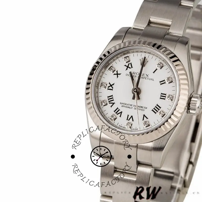 Rolex Oyster Perpetual 176234 White Roman Dial 26mm Lady Replica Watch - QualitySwissReplica