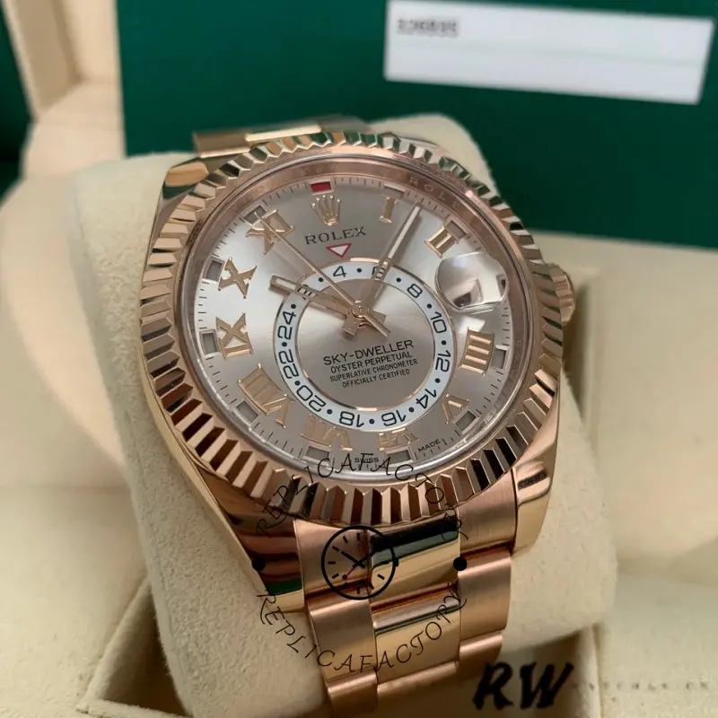 Rolex Sky-Dweller 326935 Sundust Roman Numeral Dial 42mm Mens Replica Watch - QualitySwissReplica