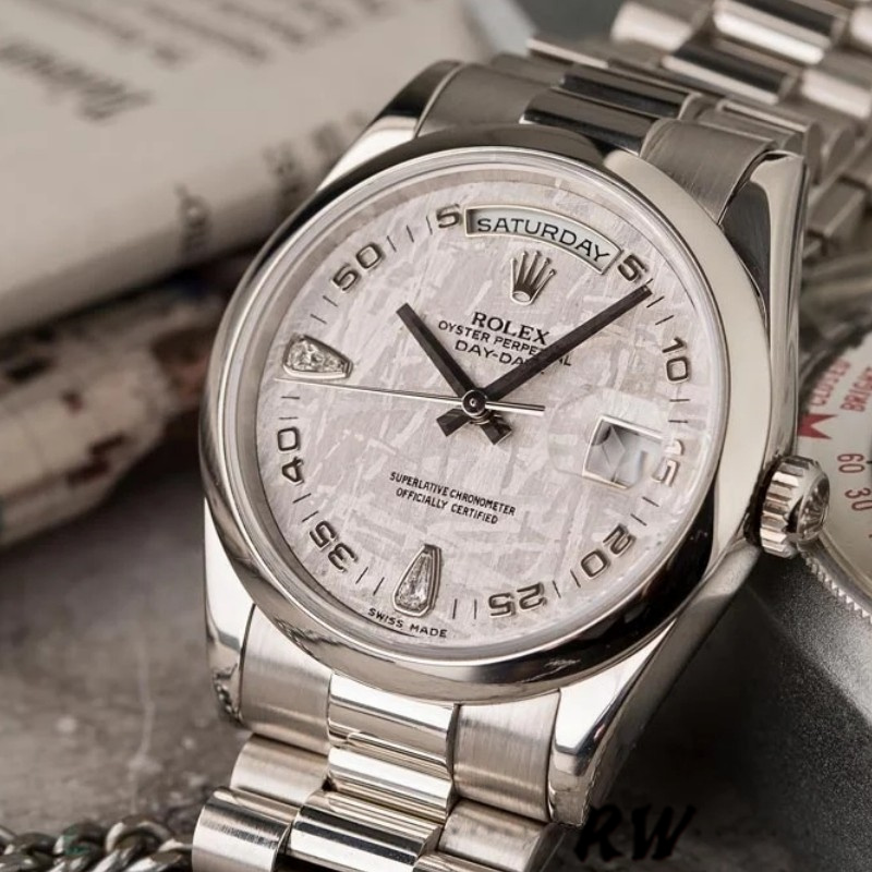 Rolex Day Date 118206 Meteorite Grey Dial 36mm Unisex Replica Watch - QualitySwissReplica