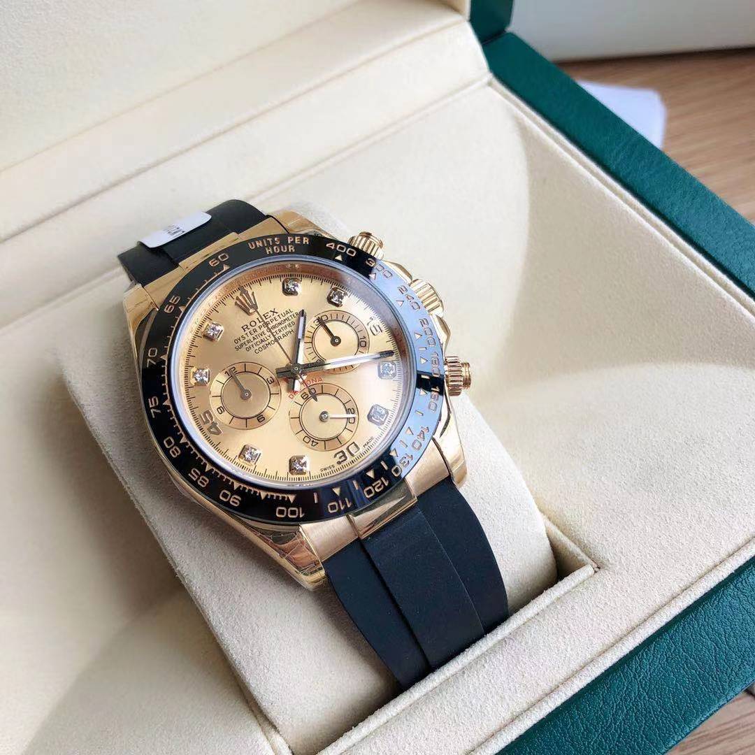 Rolex Daytona 116518LN Diamond Champagne Dial 40mm Mens Replica Watch - QualitySwissReplica
