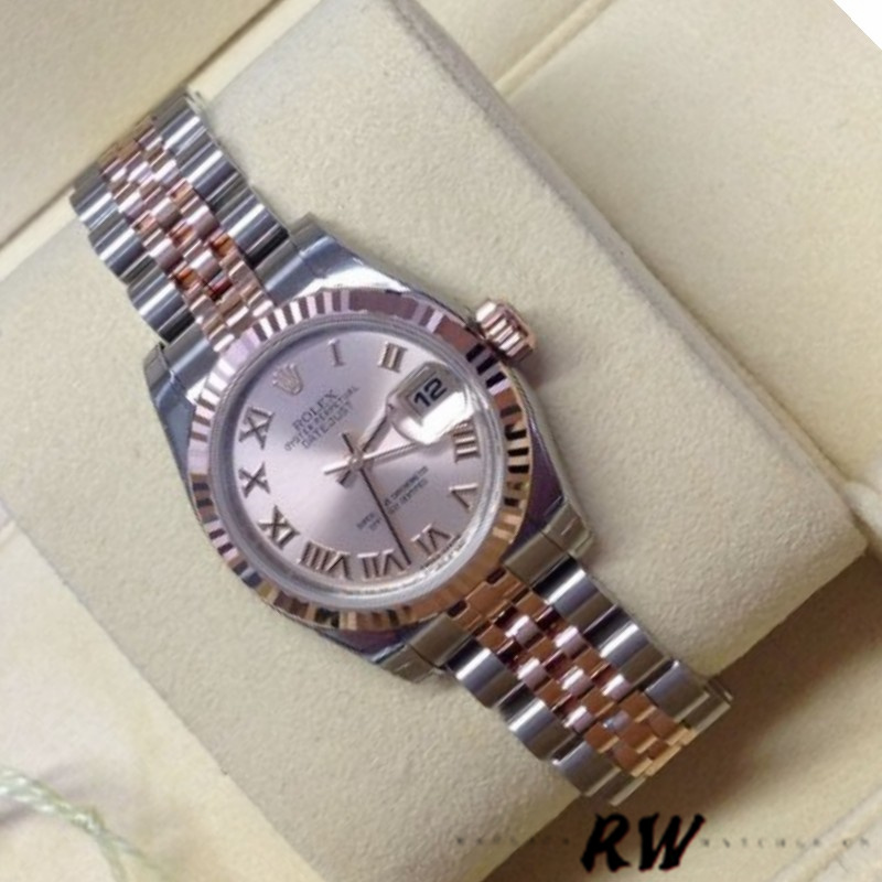 Rolex Datejust 179171 Pink Roman Numeral Dial Fluted Bezel 26MM Lady Replica Watch - QualitySwissReplica