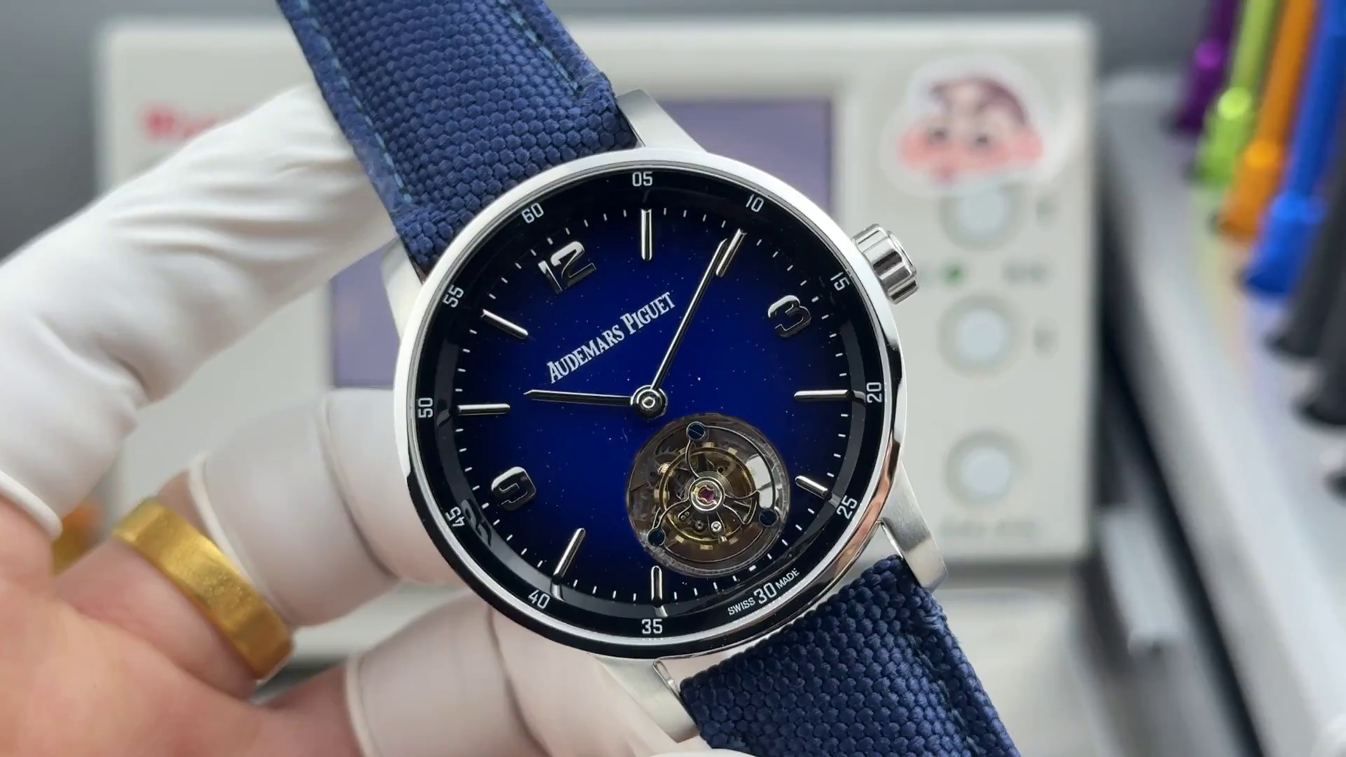 Replica AP Code 11.59 Blue Aventurine Dial 26396BC.OO.D002CR.01 Nylon Strap - QualitySwissReplica