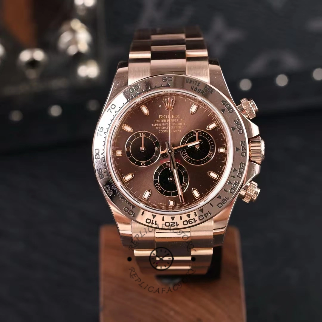 Rolex Cosmograph Daytona 40mm Everose Chocolate Dial 116505 Men's Watch - QualitySwissReplica