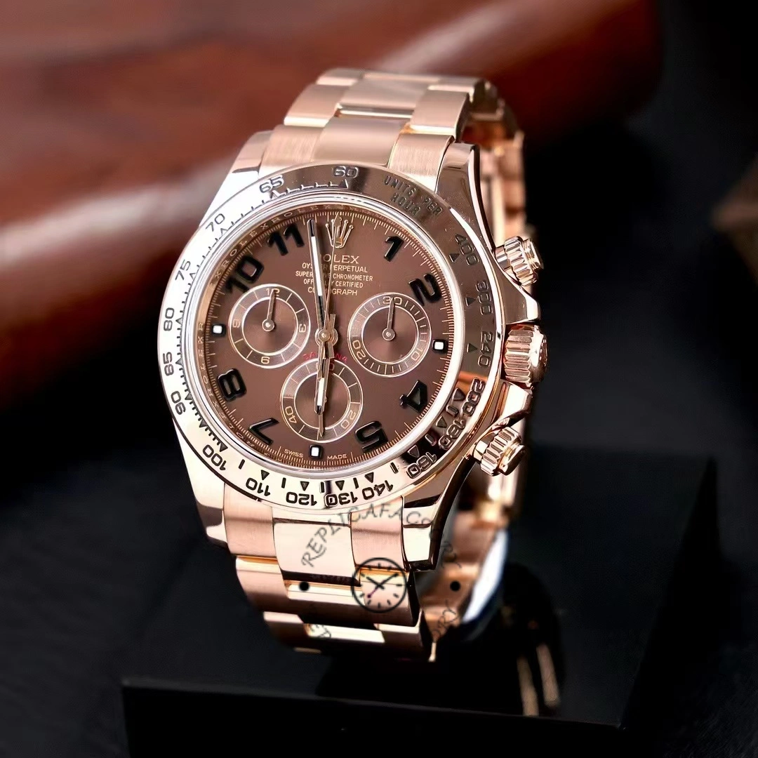 Rolex Daytona m116505 Everose Gold Brown Dial 40MM Mens Replica Watch - QualitySwissReplica