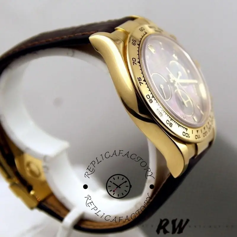 Rolex Daytona 116518 Black MOP Roman Dial 40mm Mens Replica Watch - QualitySwissReplica