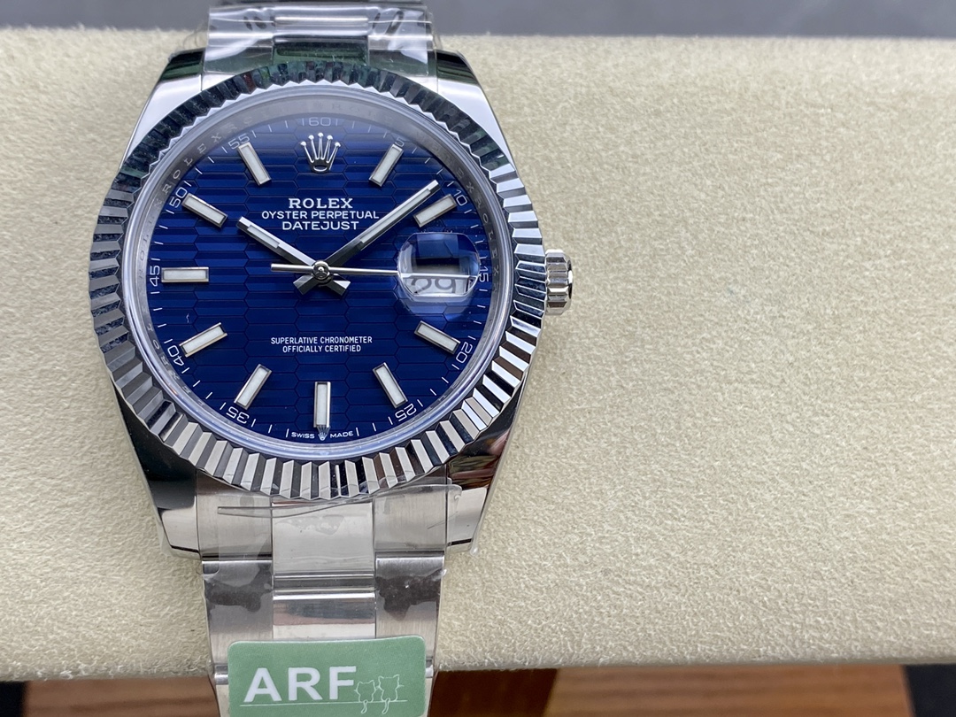 Rolex Datejust 126334 Fluted Bezel Blue Fluted-motif Dial 41MM Mens Replica Watch - QualitySwissReplica