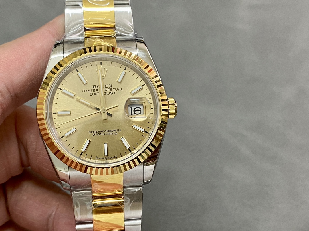 Rolex Datejust 126233 Champagne Index Dial 36MM Unisex Replica Watch - QualitySwissReplica