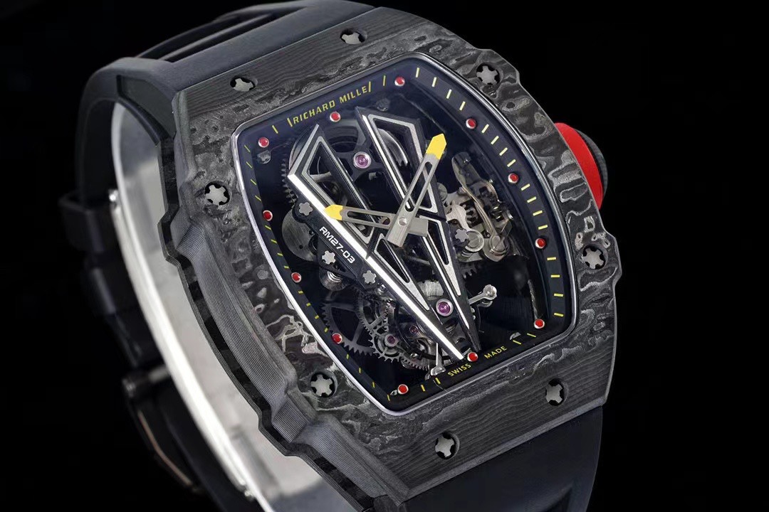 Replica RM 27-03 Rafael Nadal Black Tourbillon Black Rubber Strap - QualitySwissReplica