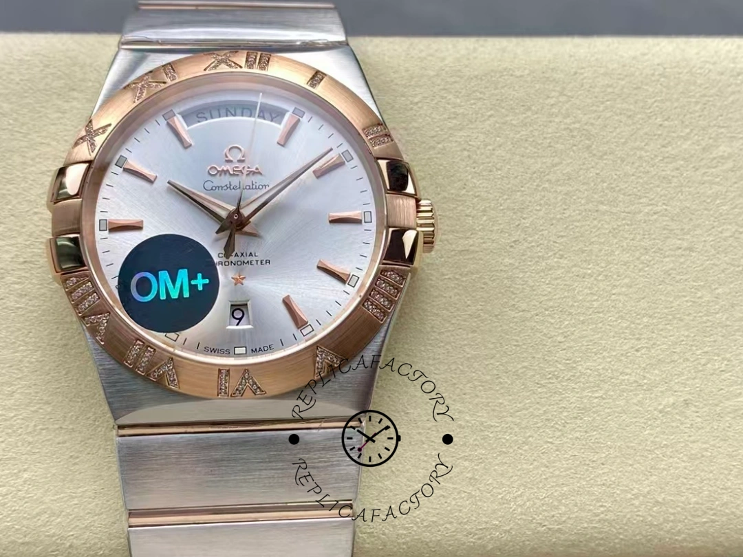 Omega Constellation Day-Date 123.25.38.22.02.001 38mm Two-Tone Watch Replica - QualitySwissReplica
