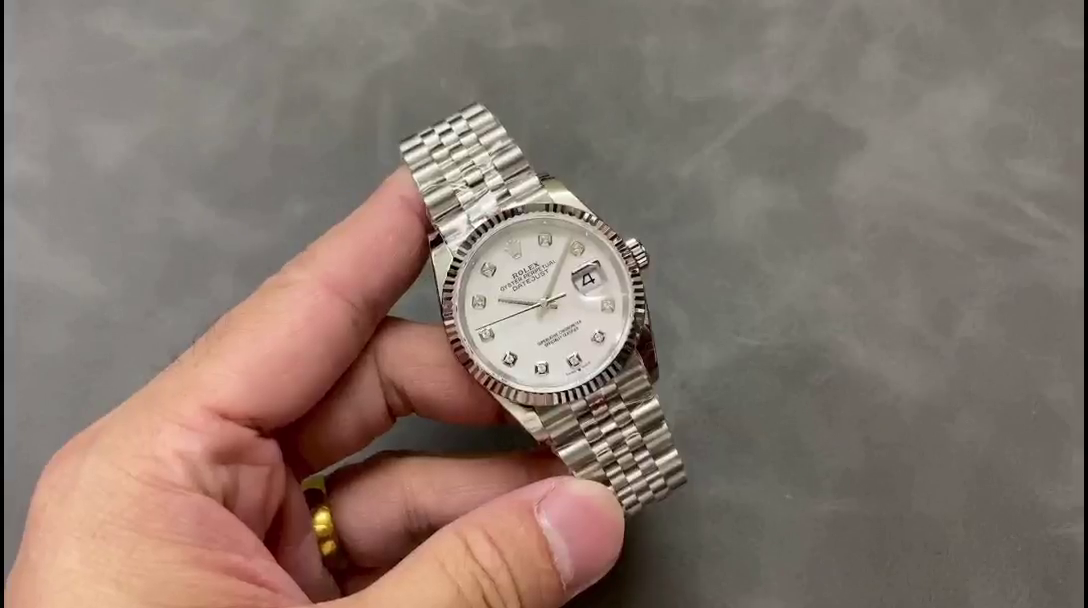 Rolex Datejust 126234 White Mother of Pearl Diamonds Dial 36MM Unisex Replica Watch - QualitySwissReplica