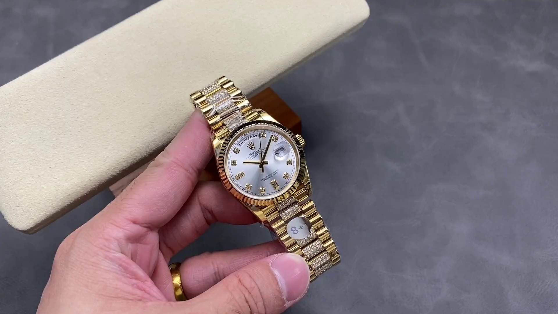 Rolex Day-Date 36 Silver Dial Automatic Men's Watch Replica 128238 - QualitySwissReplica