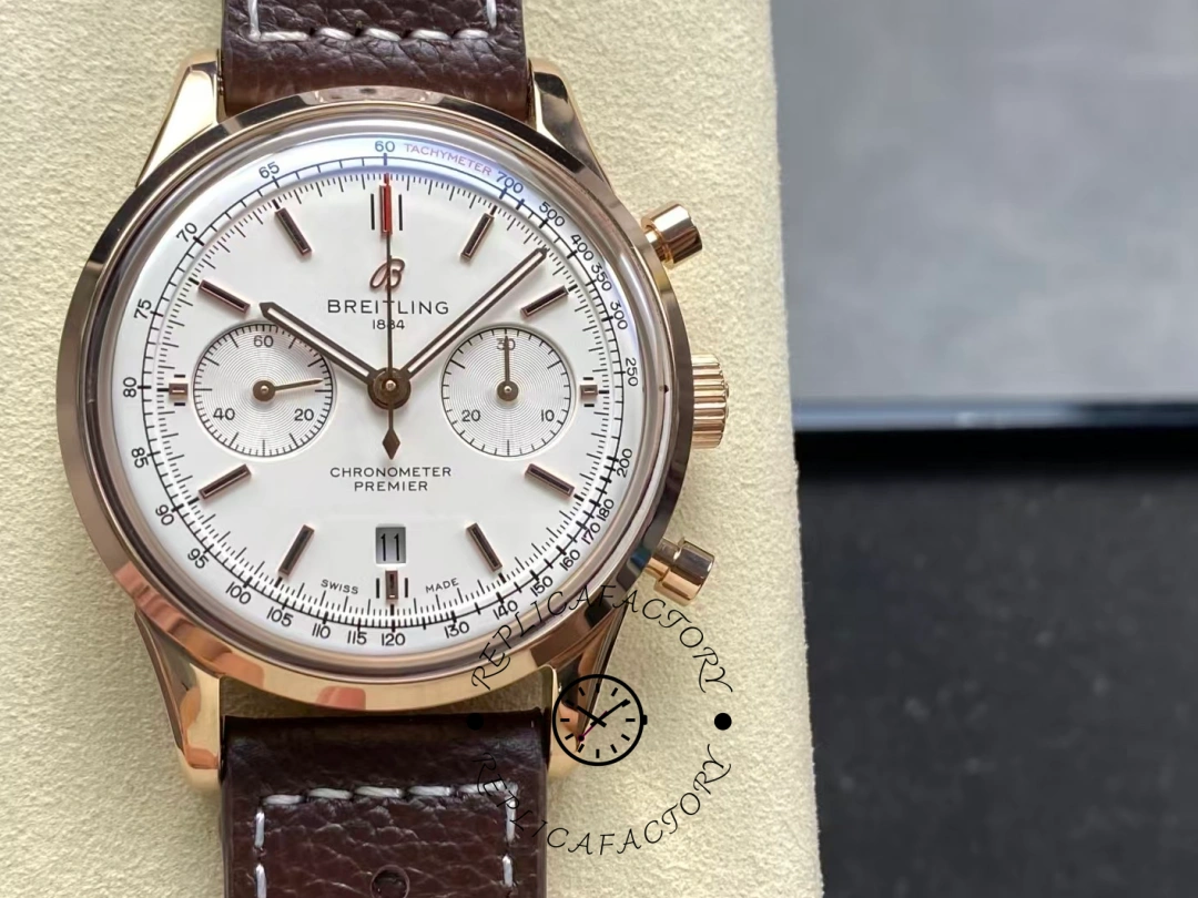 Breitling Premier B01 42mm Silver Dial RB0118371G1P1 Replica - QualitySwissReplica